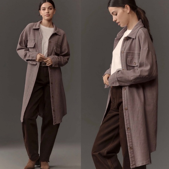 Anthropologie Jackets & Blazers - Anthropologie Pilcro Duster Shacket Jacket Dusty Lilac Size XS